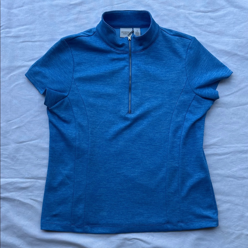 Chico's Light Blue Zip-Up Active Top